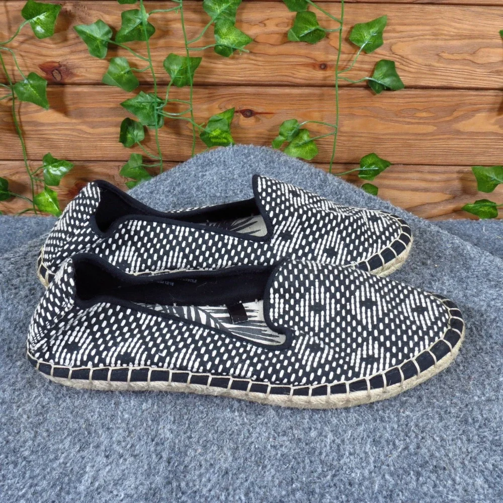 DV Dolce Vita Women Espadrille Flat Size 8 Summer Travel Black White Textile